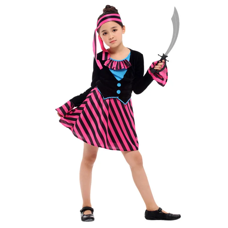 어린이 캐리비안 해적 소녀 공주 의상 새해 크리스마스 카니발 할로윈 키즈 멋진 드레스 옷 코스프레 의류