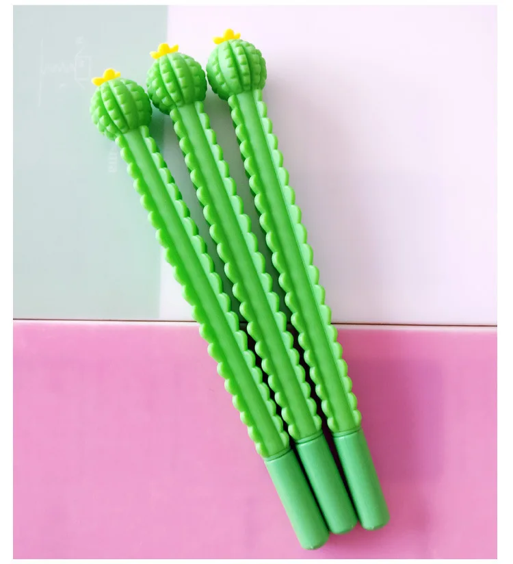 1 pcs fresh cactus ball modelling neutral pen student black carbon signature pen