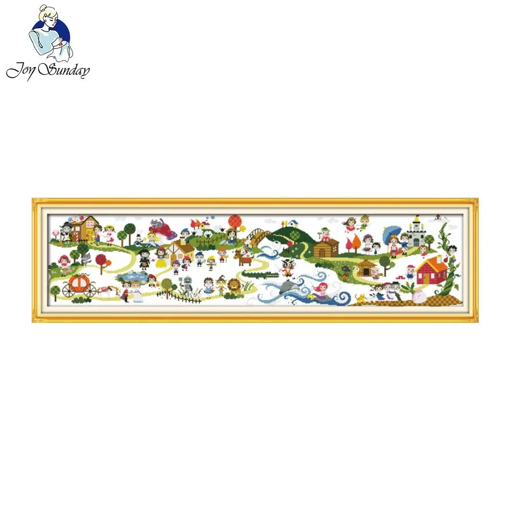 Joy Sunday Children's playground 11CT 14CT Counted Cross Stitch DIY Chinese Cotton Cross-stitch Kit Embroidery Needlework