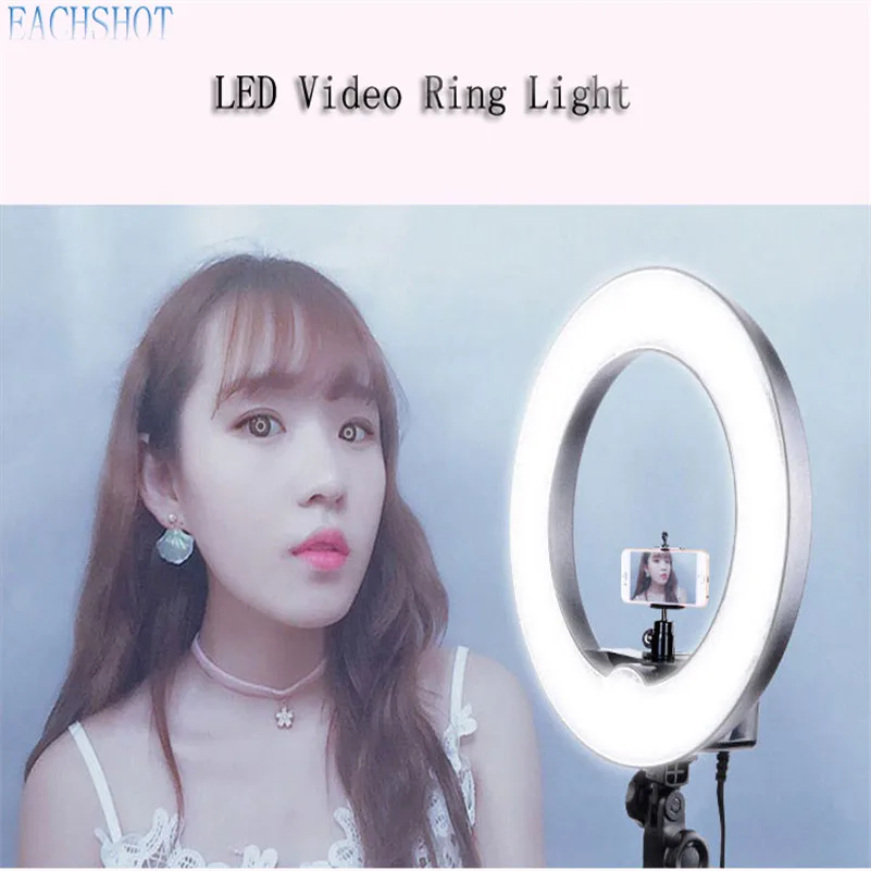 Fotopal-Anillo de luz LED de 18 pulgadas con trípode, lámpara anular para estudio de fotografía, maquillaje, YouTube