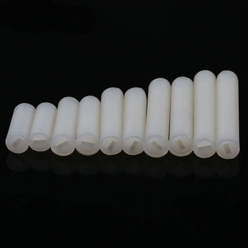 

10pcs M8 Nylon set screw Plastic machine meter headless screw 10mm-40mm Length