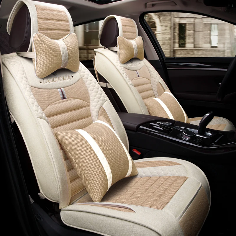 3D Car Seat Cover Flax Cushion For BMW F10 F11 F15 F16 F20 F25 F30 F34 E60 E70 E90 1 3 4 5 7 Series GT X1 X3 X4 X5 X6