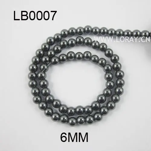 16'' per String Hematite loose round beads 4/6/8/10/12mm magnetic non-magnetic round beadsfor DIY jewelry making (1strings/pack)