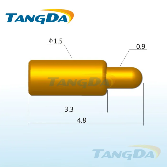 Tangda pogo pin connector DHL/EMS D1.5*4.8mm 1.5A Charge probe Mobile phone battery connector Current pin Spring thimble