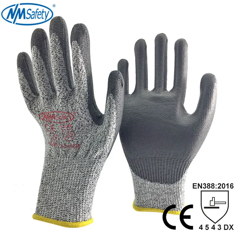 NMSafety High Quality CE Standard Cut Resistant Level 5 Anti-Cut Work Gloves