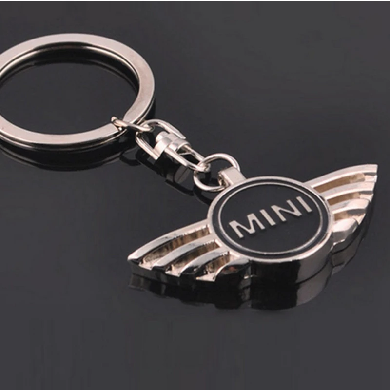 for Mini Cooper S One R52 R53 R55 R56 R60 1PCS Mini Wing Logo Keychain Key Ring Metal Car Logo Key Chain Keyring