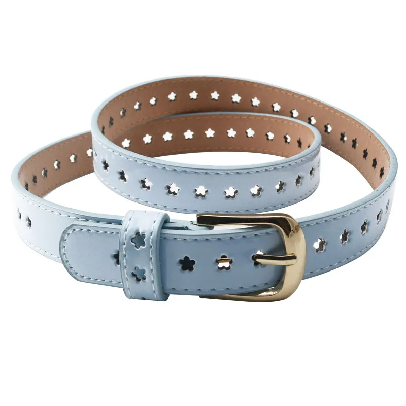 

Fashion Women belt new trend Hollow PU leather Women Alloy pin buckle belt casual simple solid color Women decoration belt