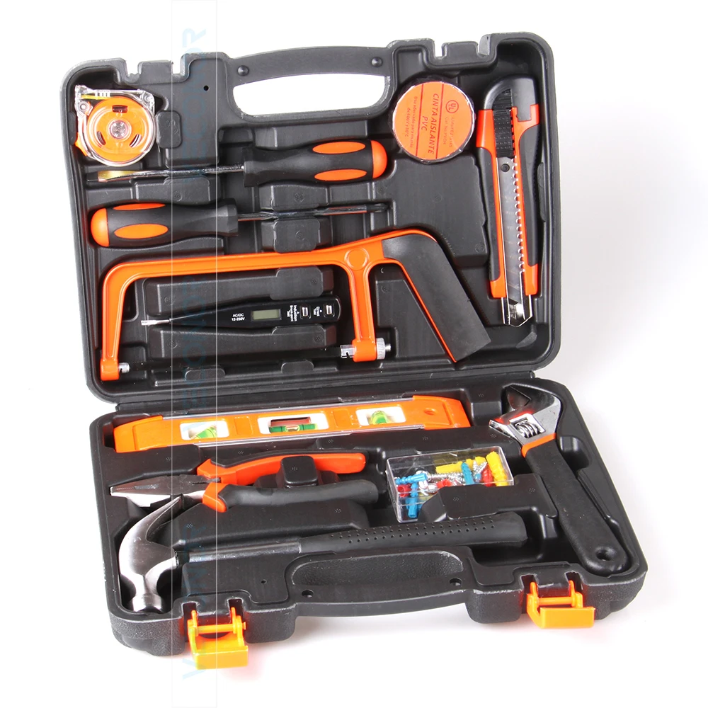 13pcs Hand Tool Set Kit Household Tool Kit Saw Screwdriver Hammer Tape Measure Wrench Plier