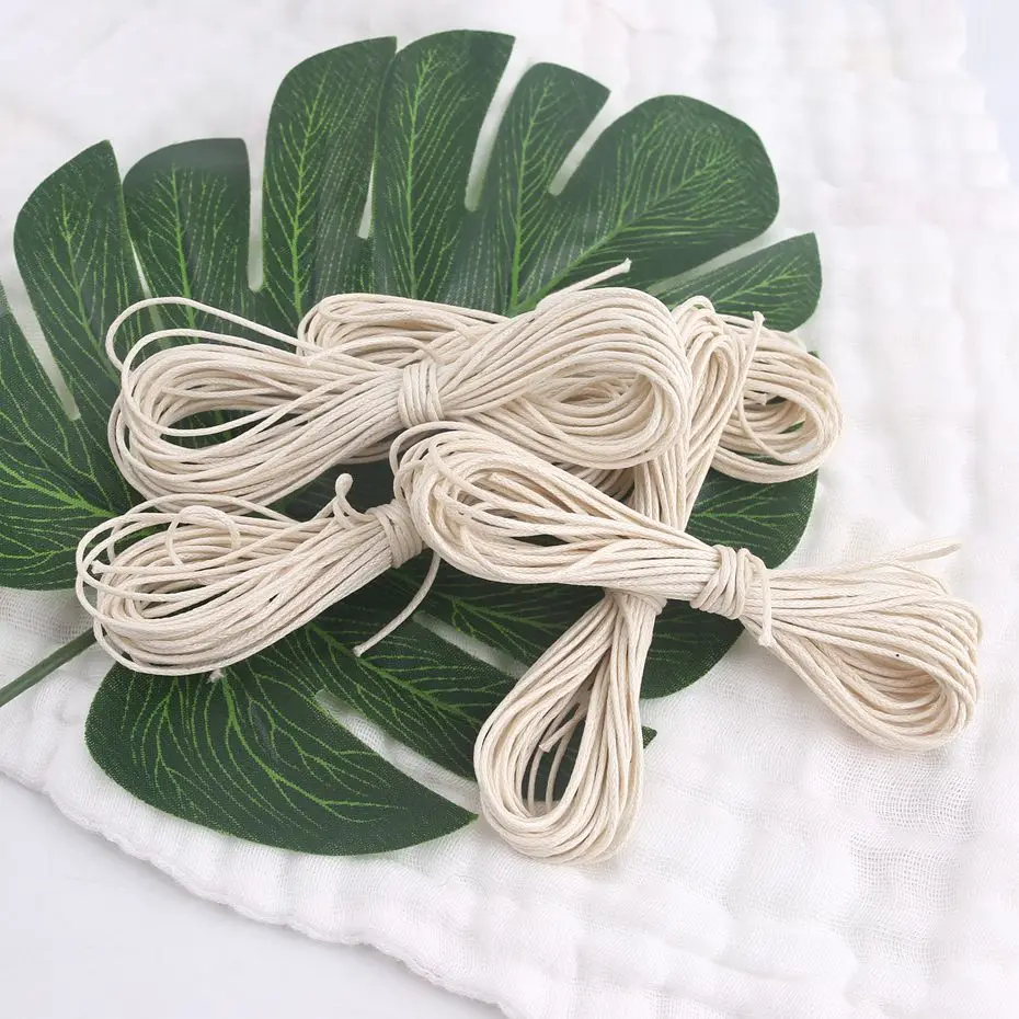 DIY เชือก 5 Strands Waxed Twisted Waxed ผ้าฝ้ายสายเกลียว DIY หัตถกรรมอุปกรณ์เสริม 2 มม.X 5 เมตรช่วยให้ DIY ของเล่น