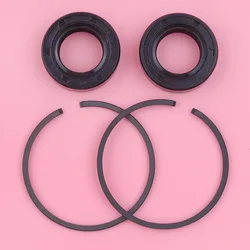2 Set Crank Oil Seal 40mm x 1.5mm Piston Rings Kit For Robin NB411 Kawasaki TD40 Trimmer Brush Cutter Engine Part