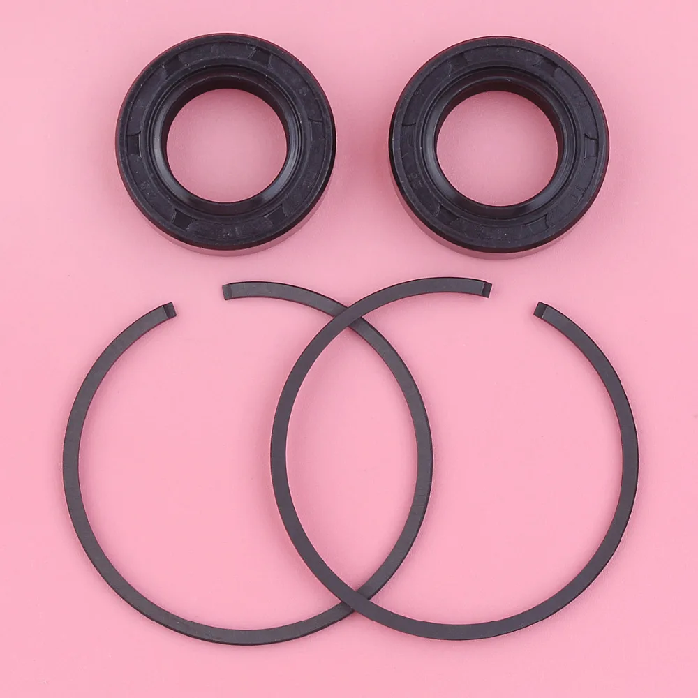 2 Set Crank Oil Seal 40mm x 1.5mm Piston Rings Kit For Robin NB411 Kawasaki TD40 Trimmer Brush Cutter Engine Part