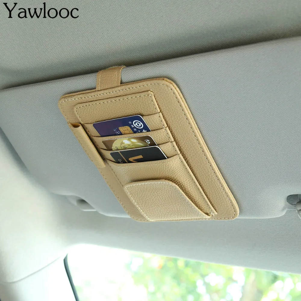 YawlooC Car Ticket Receipt Card Clip Storage Holder Sun Visor Glasses Sunglasses Ranura de clip de los vidrios new quality