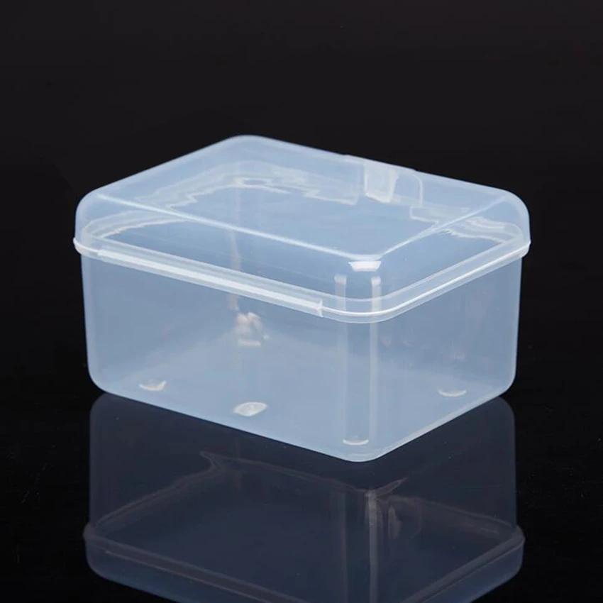 Caixa de armazenamento de plástico transparente claro quadrado multiuso expositor caso caixas de armazenamento de jóias de plástico quente 8.2*6.2*4.7mm