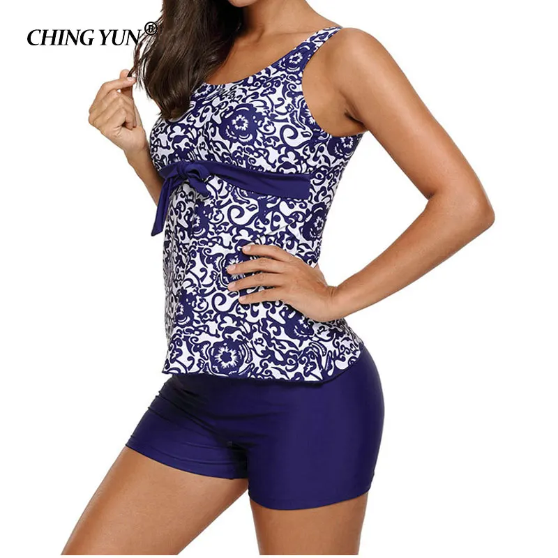 CHINGYUN Sexy printing Bare back vest Skirt Swimwear Women One Piece Swimsuit Beachwear Bathing suit Swimwear dress Plus size