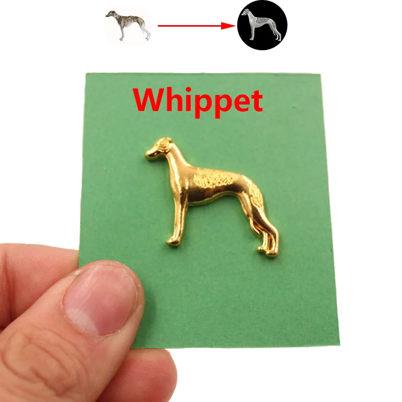 Mdogm Whippet Terrier Brooches And Pins  Suit Cute Jewelry Funny Metal Small Father Collar Badges Gift For Male Men B065