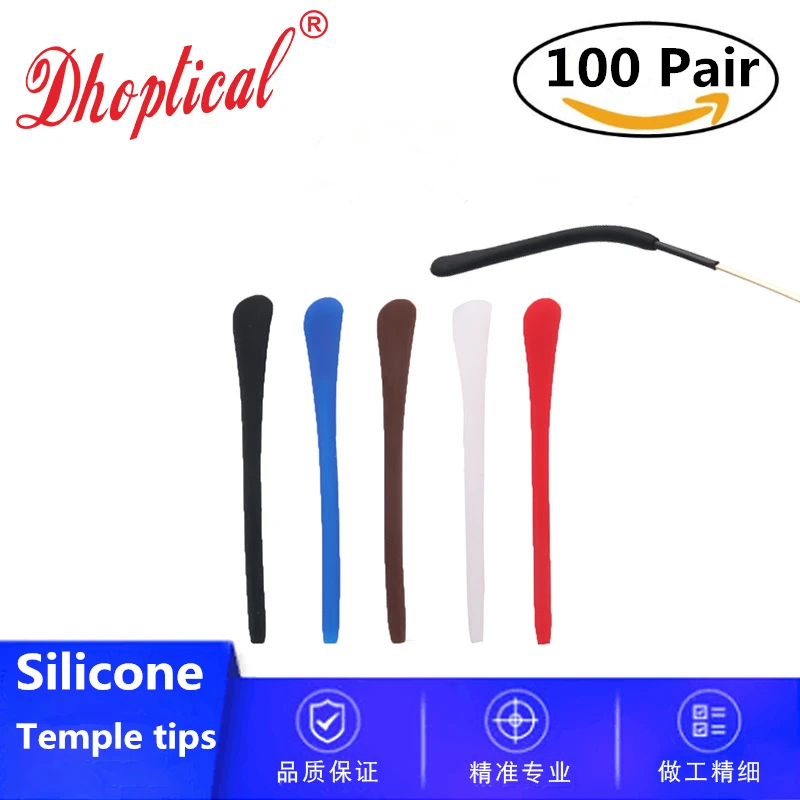 200pcs Eyeglasses Temple Tips Silicone Frame Leg Sleeve 1.0MM Round Hole By Dhoptical