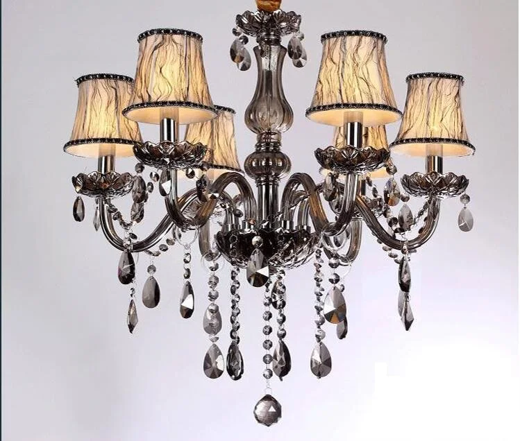 Modern Smoky Grey Crystal Chandelier Lighting Chandeliers Large Chandeliers Lamp Bedroom Living Room Lights Lighting