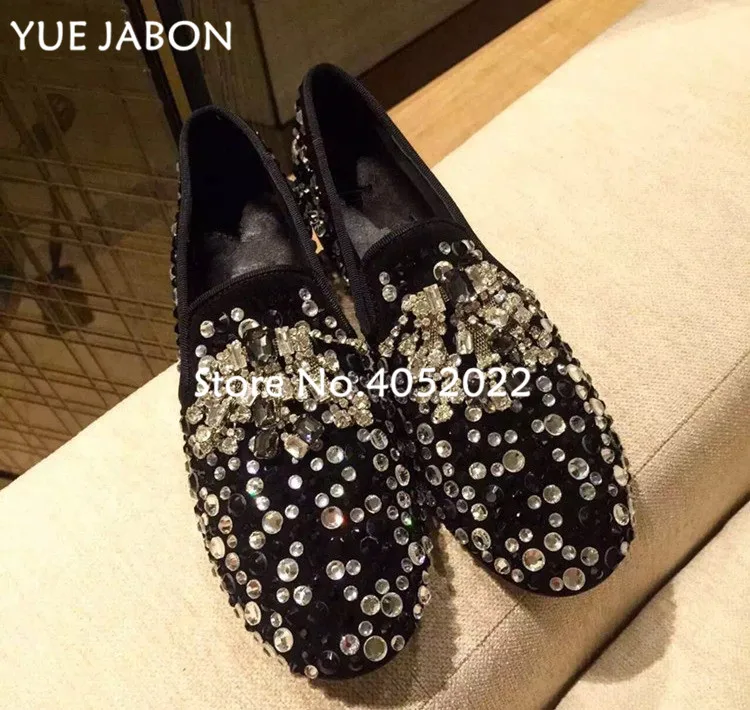 

Black women flats spring sequined shoes crystal dot loafers Crystal Casual Shoes silver golden slip on shoes female footwear