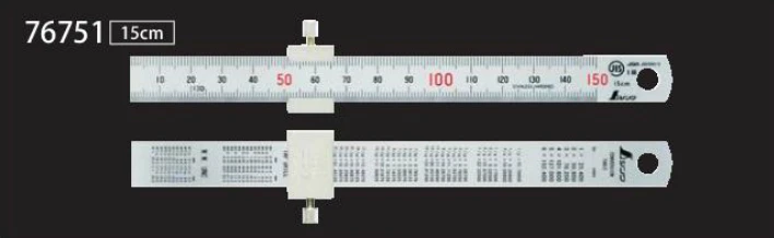 Japanese stainless steel ruler thickened scale steel ruler with fixed stop 15cm/30cm