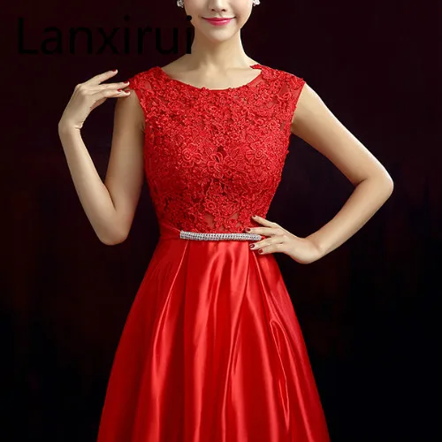 New Arrival Red Blue Pink Purple Floor Length Lady Girl Women Princess Bridesmaid Banquet Party Ball Dress Gown Fast Shipping image 4