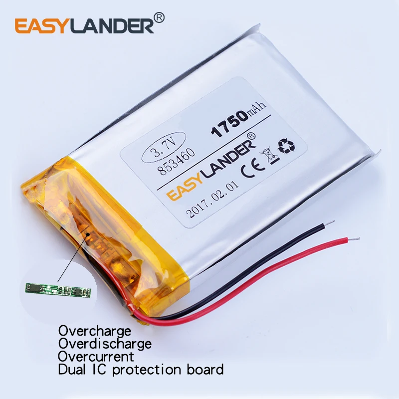 Batterie lithium-ion aste, polymère, 853460, 3.7V, 1750mAh, 853559 24.com