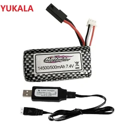 1pc 2pc 3pc 7.4v 500mAh 14500 batteria agli ioni di litio/caricatore USB per XLH XINLEHONG 9130 9136 9137 9135 9138 ad alta velocità RC truck rc cars