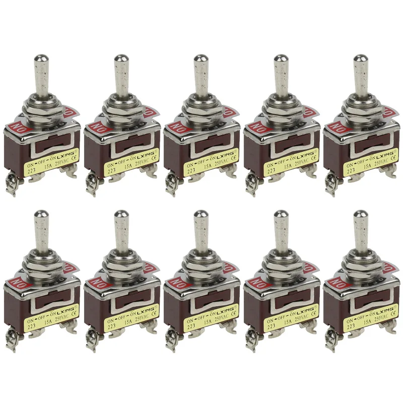 Button switch 223 bilateral reset 10pce rocker switch toggle switch six legs three gears 12mm silver dot