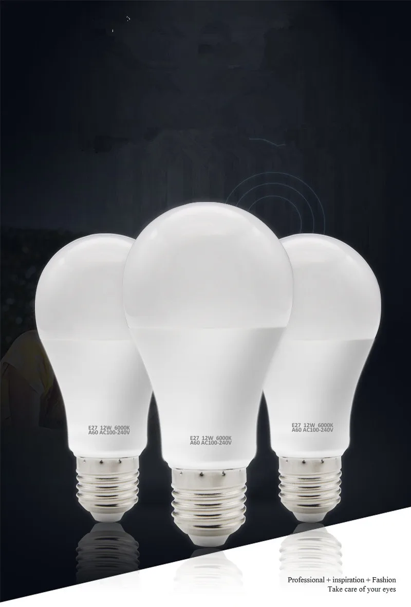 

LED Bulb Lamp E27 110V 220V Light Bulb Smart IC Real Power3W 5W 7W 9W 12W 15W 18W High Brightness Lampada LED Bombilla Spotlight