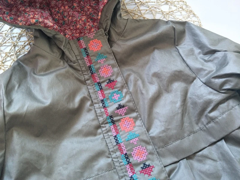 children/kids/girls autumn/spring think padding jacket w floral lining, 2A to 12A