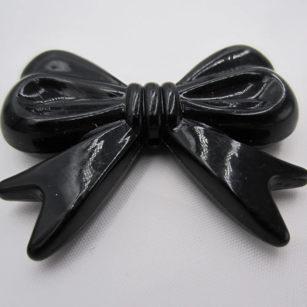 10PCS Black Resin Perforations Bowknot DIY Hand Made Women Kids Girls Necklace Bracelets Making Accessories Resin Bow Knot