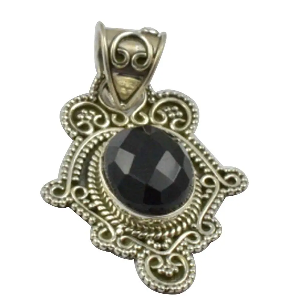 

Lovegem Nature Black Cut Stone Pendant 925 Sterling Silver, 37.8 mm, MHBAP4867