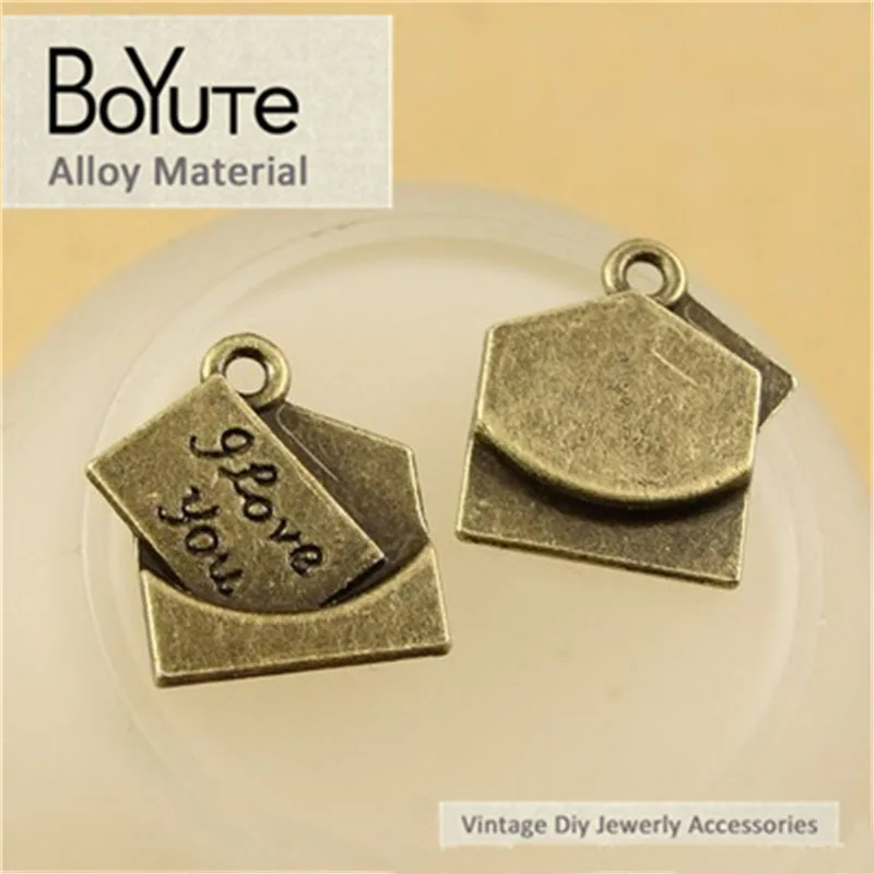 BoYuTe (50 Pieces/Lot) 18*17MM Wholesale Vintage Charms Antique Bronze Plated Metal Suger Report Charms Diy Jewelry Findings