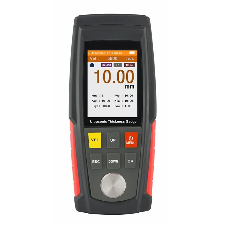 Medidor de Espessura Ultrassônico Digital Portátil 1.00225.0 mm Folha de Plástico Vidro Teste de Espessura Cor Lcd Medidor de Velocidade de Som