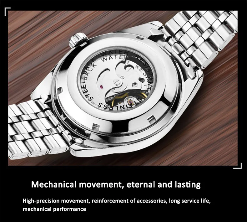 FNGEEN Luxury Brand Stainless Business Men Mechanical Watch Fashion Wristwatch Men watches Waterproof clock relogio masculino