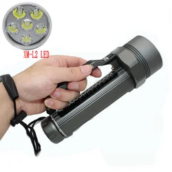 Diving Light 6*XM-L2 LED Scuba Diving Flashlight Lamp Light Waterproof Underwater 100M Torch Lantern Use 32650 Battery