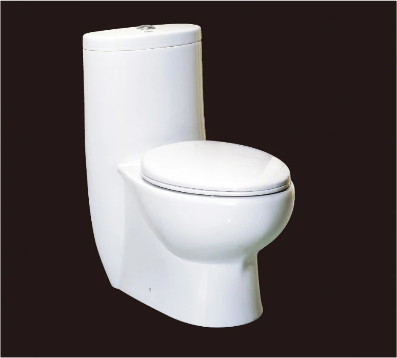 2016 new style water closet one piece S-trap ceramic toilets with PVC Adaptor and soft close seat cover AST309 UPC cerificate