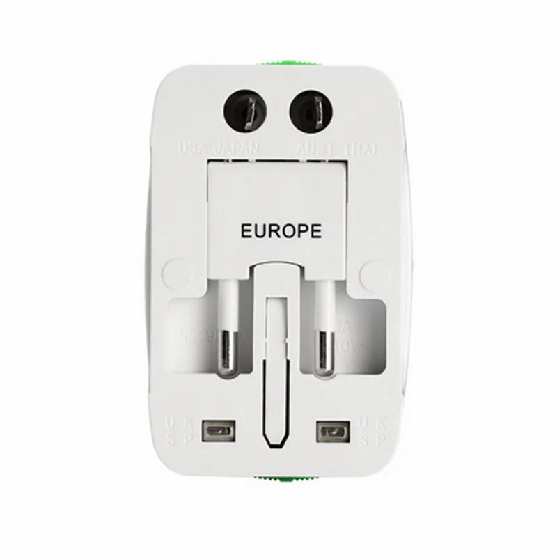 All in One Universal International Plug Adapter 2 USB Port World Travel AC Power Charger Adapter AU US UK EU Converter