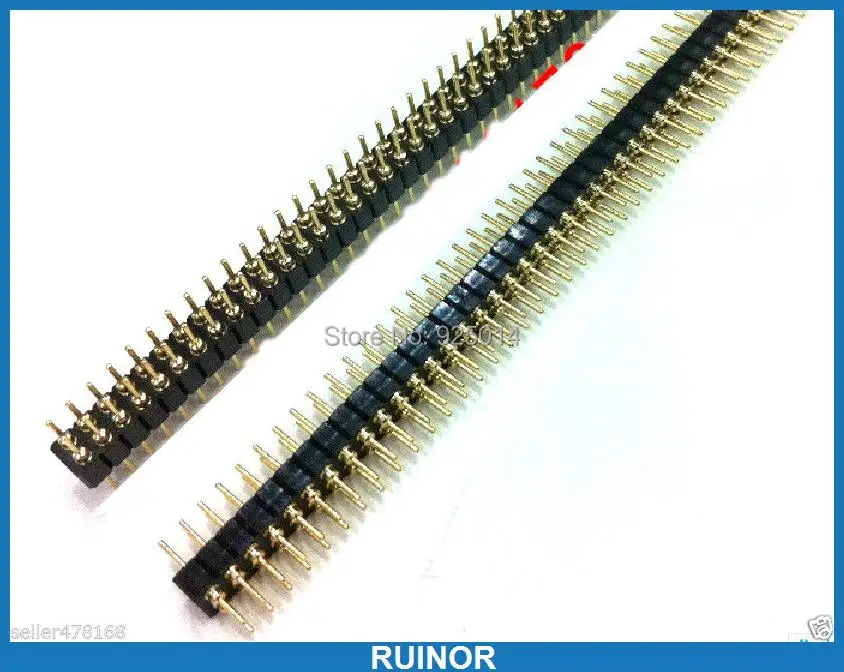 50pcs 2x40 Pin 2.54mm Double Row Male Round needle Header for Programmer IC PCB