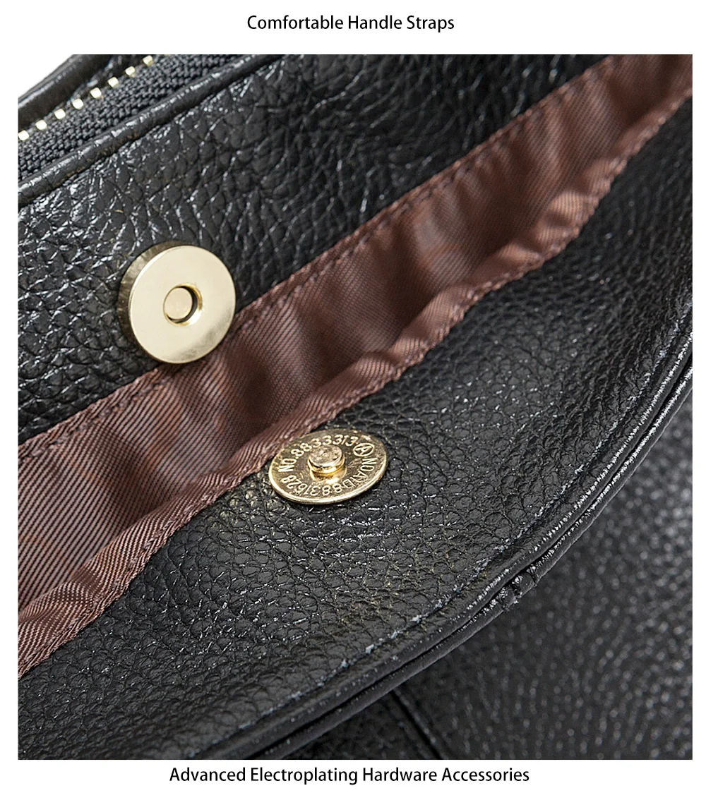 Zency 100 % echtes Leder, Qualität A+, Damen-Umhängetasche, modisch, schwarz, Messenger-Umhängetasche, Damen-Hobos, graue Tragetasche – Detail 16