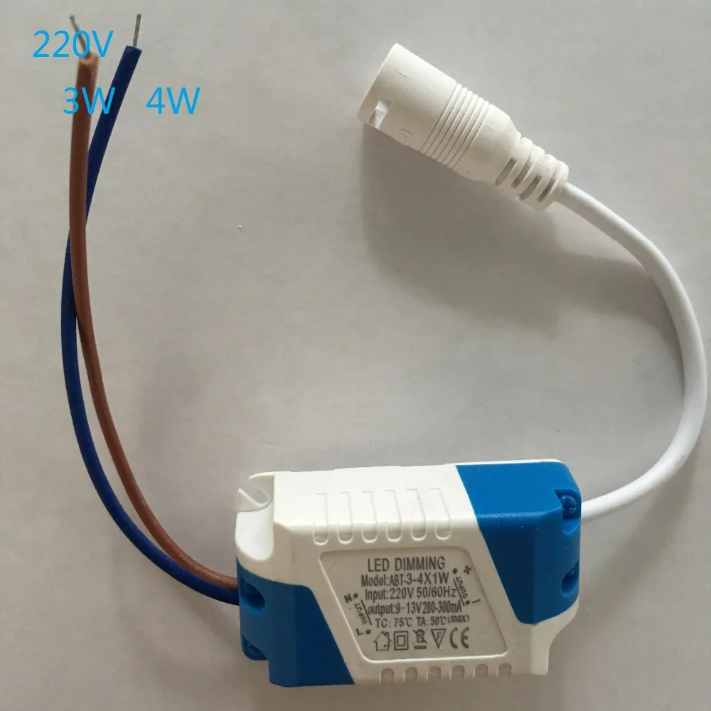 Wholesale Isolated 300mA Dimmable Led Driver 3W 4W Power Supply AC 110V /220V-240V for LED Ceiling lights Bulb DC Plug