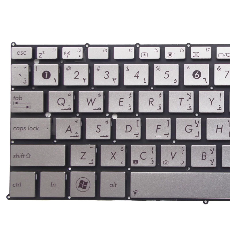 GZEELE Arabic Laptop Keyboard for Asus Zenbook UX21E UX21 without frame MP-11A93A06528 Laptop Keyboard AR layout silver