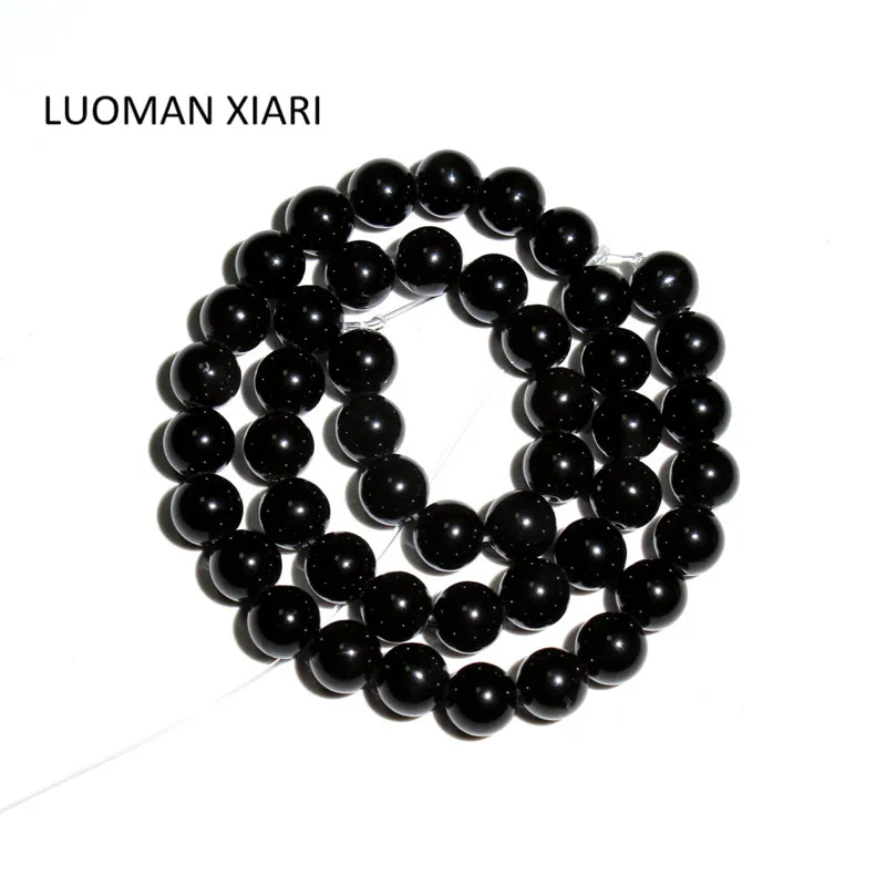 Wholesale Top Grade Natural Black Obsidian Stone Beads For Jewelry Making DIY Bracelet Necklace 6/8/10/12 /14/16 mm Strand 15\'\'