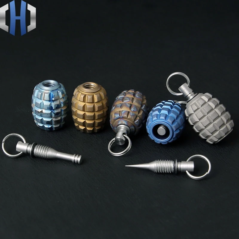 Titanium Mines Knife Beads V Pendants Ear Spoon Fruit Sign Outdoor Travel Portable Toothpick Hang Buckle