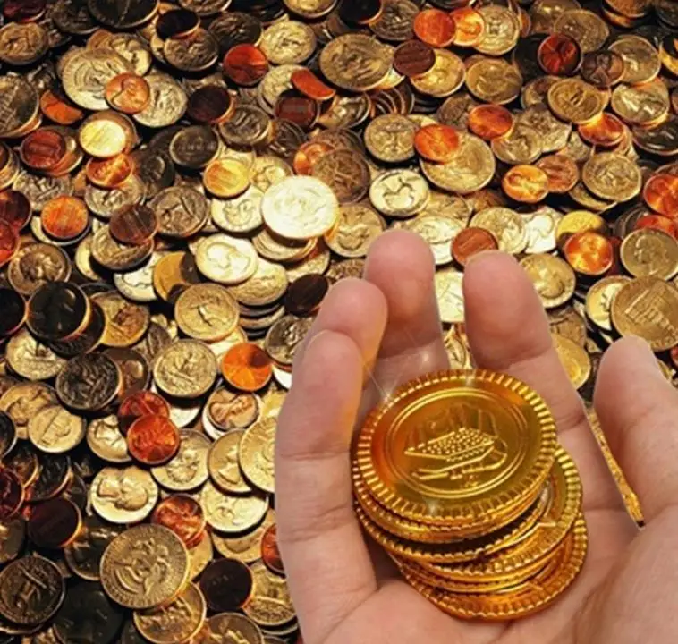 

Plastic gold Pirate coins birthday Christmas holiday favor treasure coin goody party loot bag pinata filler toy theme decor