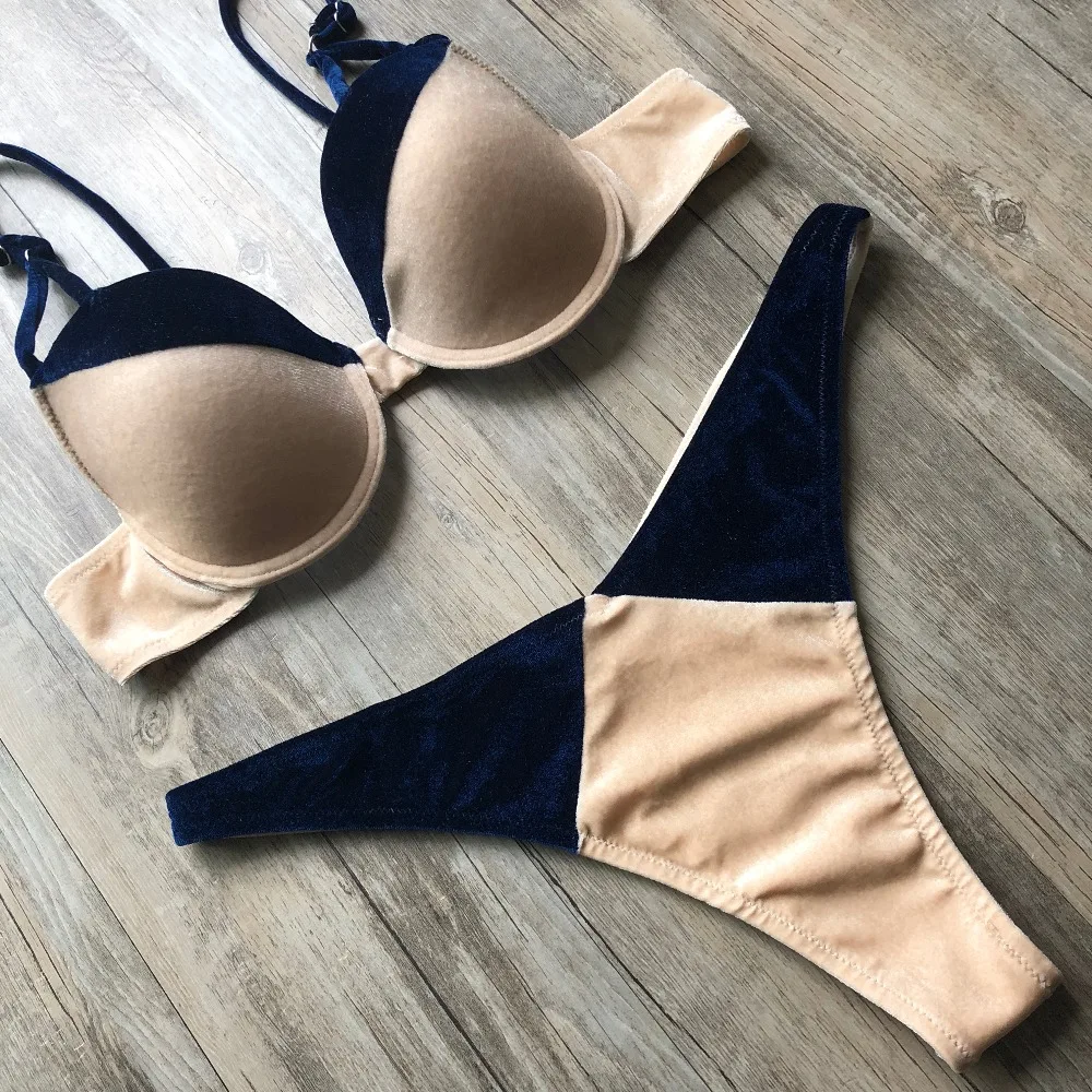 2019 seksowne Bikini Set Push Up stroje kąpielowe kobiety Biquini stanik strój kąpielowy usztywniany biustonosz kobiet strój kąpielowy maillot de