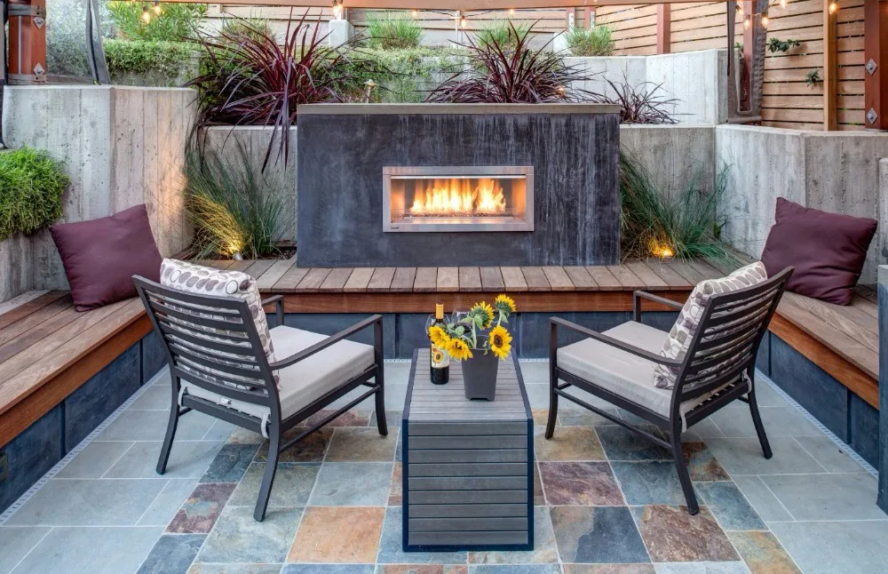 on sale  24 inch indoor/ outdoor used stainless steel bio ethanol fireplace insert