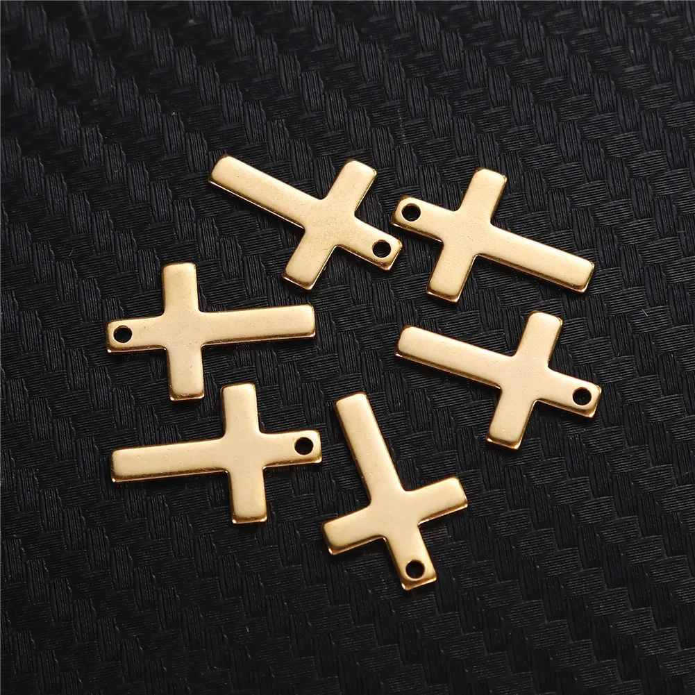 20Pcs/lot Stainless Steel Cross Charms For Bracelet Necklace Accessories Religious Catholic Christian Jewelry Making