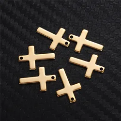 20Pcs/lot Stainless Steel Cross Charms For Bracelet Necklace Accessories Religious Catholic Christian Jewelry Making