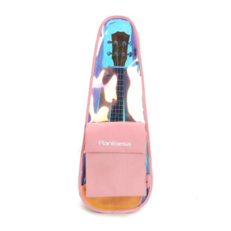 

Ukulele Bag Case Waterproof Electric 23 Inches Concert Backpack Carry Gig Laser Plastic Transparent Ergonomic Design PU Material