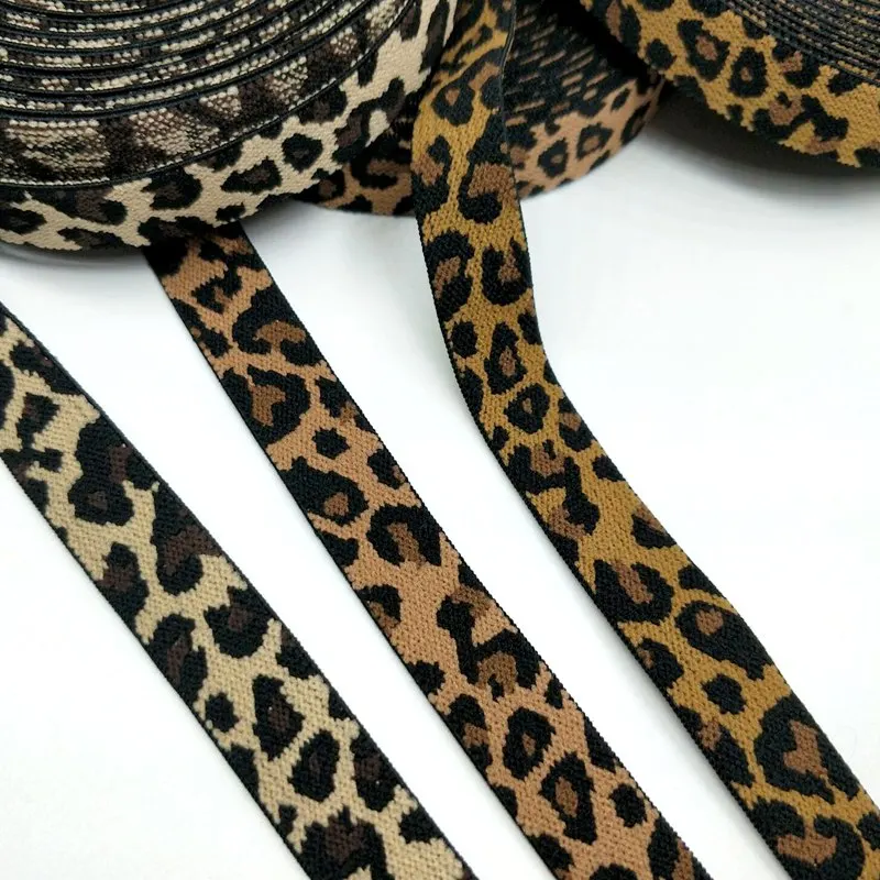 HL Hot Sale 15MM Wide 5m Leopard Pattern Versatile Elastic Band DIY Headband Clothing Sewing Accessories